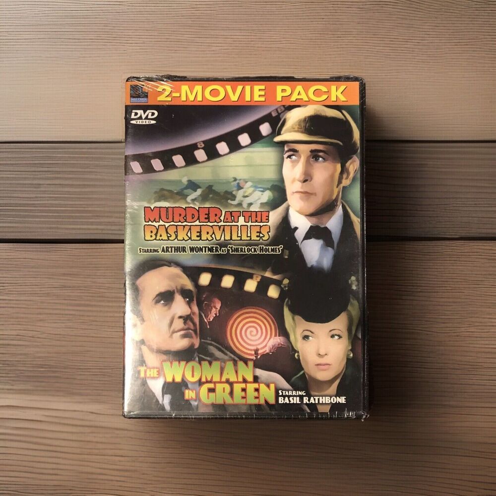 2-Movie Sherlock Holmes DVD Murder At Baskervilles Woman In Green Classics New